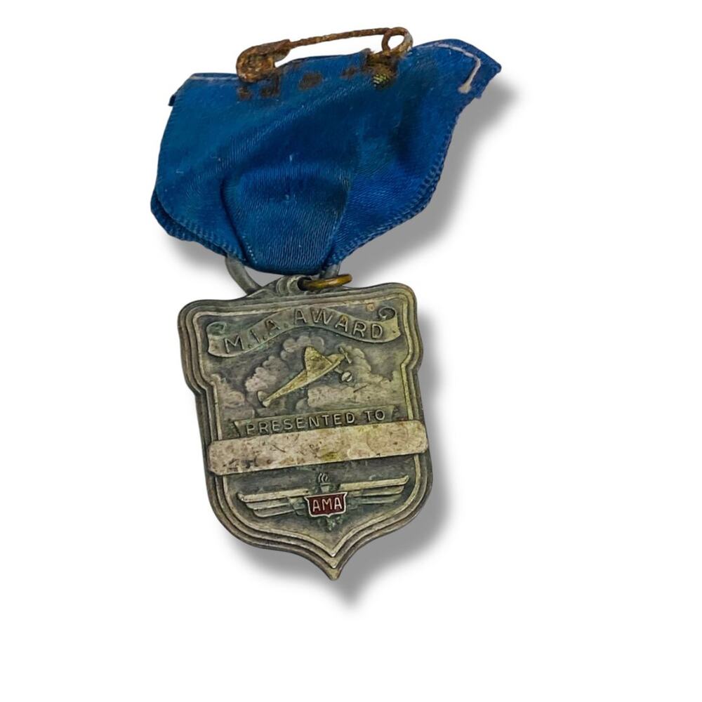 Vintage M.I.A. Award Medal on Ribbon AMA Not Engraved 1.5"